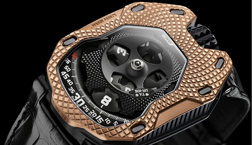 Urwerk UR-105 'Raging Gold' spot met alle horloges - JFK